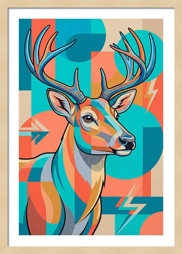 Reindeer In Vibrant Geometry