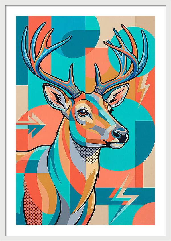 Reindeer In Vibrant Geometry
