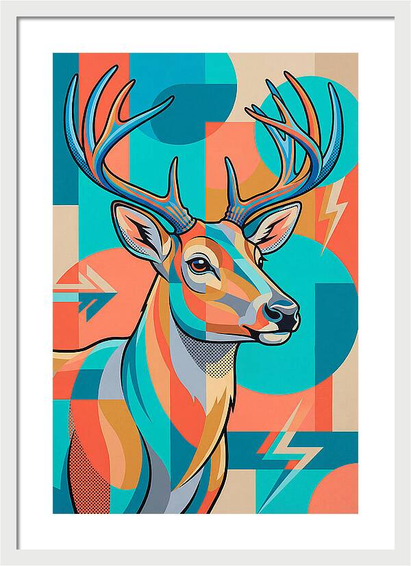 Reindeer In Vibrant Geometry