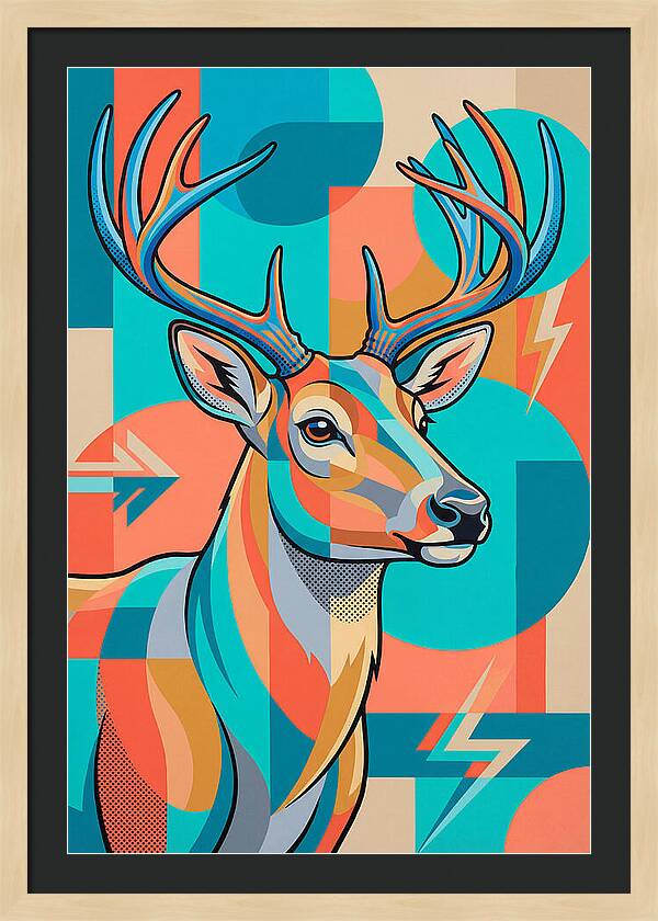Reindeer In Vibrant Geometry