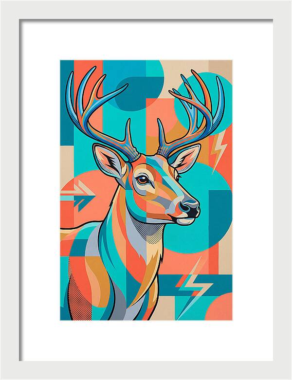 Reindeer In Vibrant Geometry