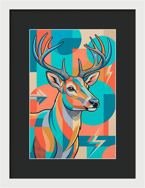 Reindeer In Vibrant Geometry