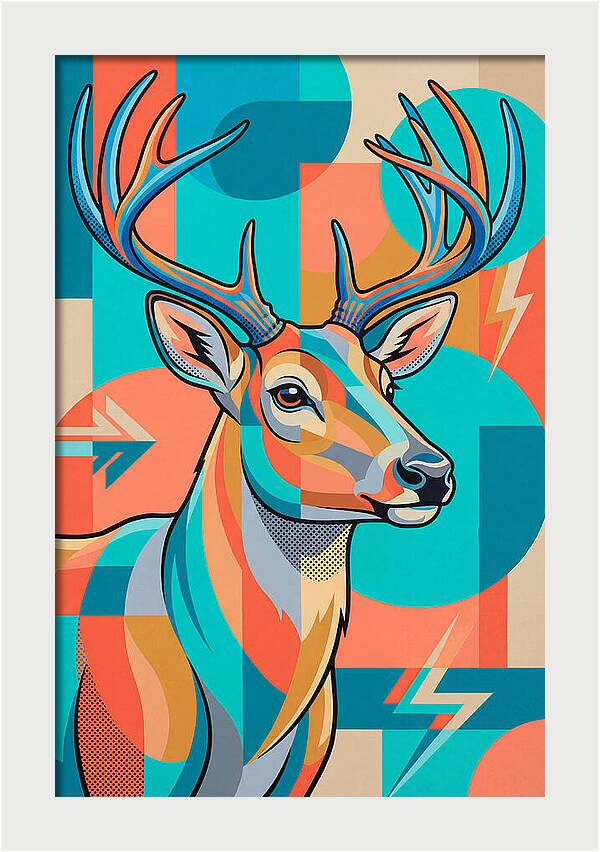 Reindeer In Vibrant Geometry