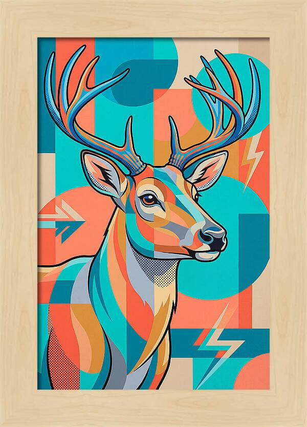 Reindeer In Vibrant Geometry