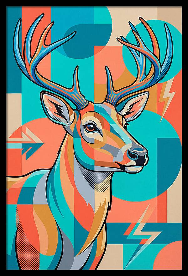 Reindeer In Vibrant Geometry