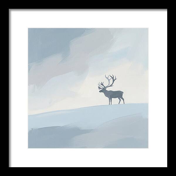 Reindeer Silhouette Against Soft Sky