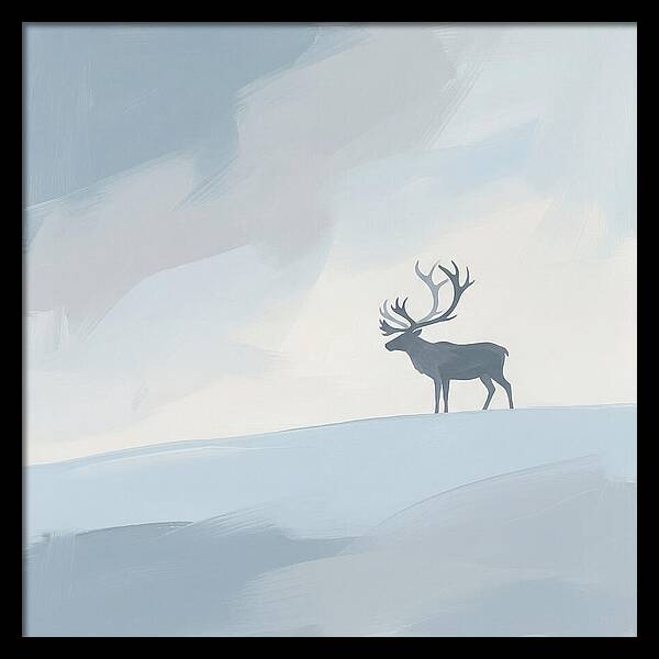 Reindeer Silhouette Against Soft Sky