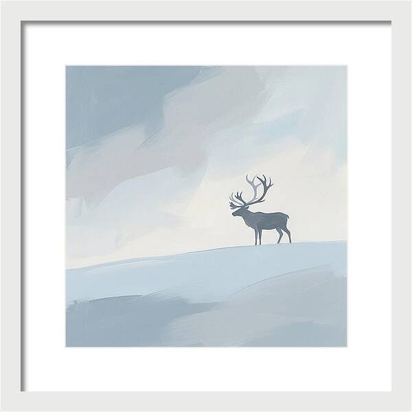 Reindeer Silhouette Against Soft Sky