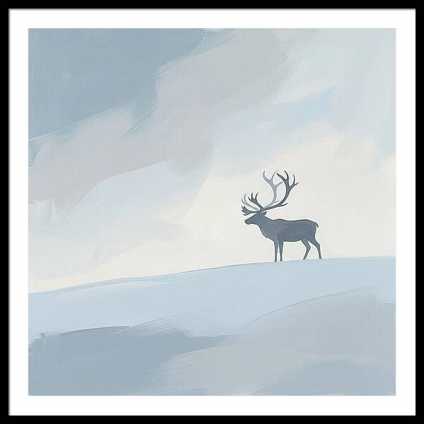 Reindeer Silhouette Against Soft Sky
