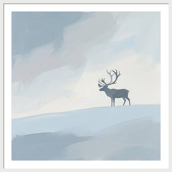 Reindeer Silhouette Against Soft Sky