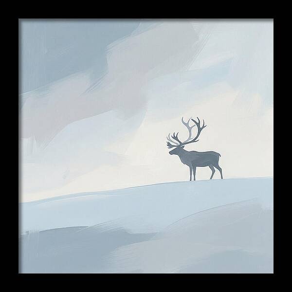 Reindeer Silhouette Against Soft Sky