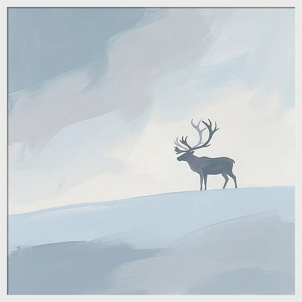 Reindeer Silhouette Against Soft Sky