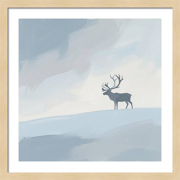 Reindeer Silhouette Against Soft Sky