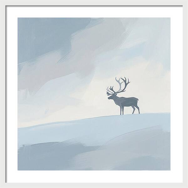 Reindeer Silhouette Against Soft Sky