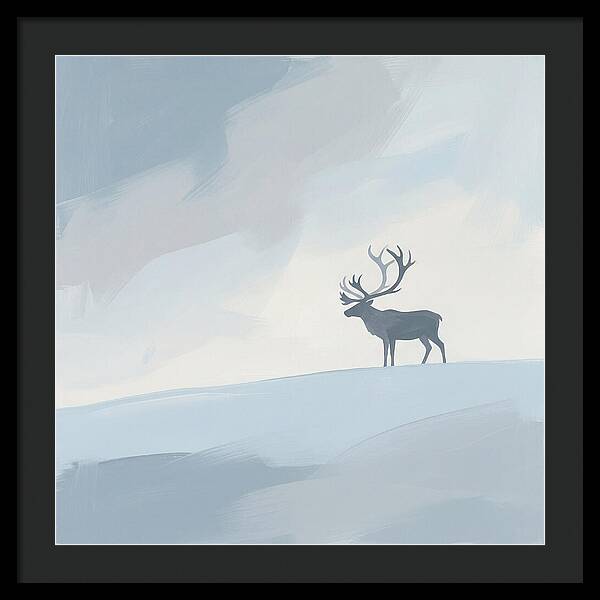 Reindeer Silhouette Against Soft Sky