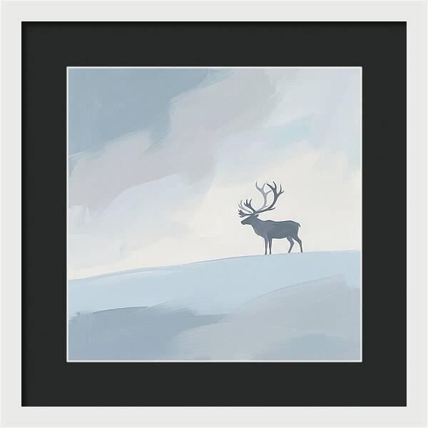 Reindeer Silhouette Against Soft Sky