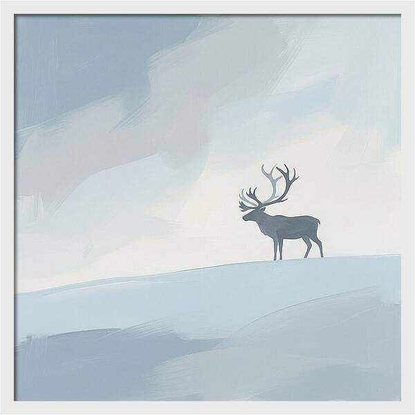 Reindeer Silhouette Against Soft Sky