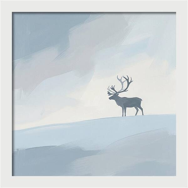 Reindeer Silhouette Against Soft Sky