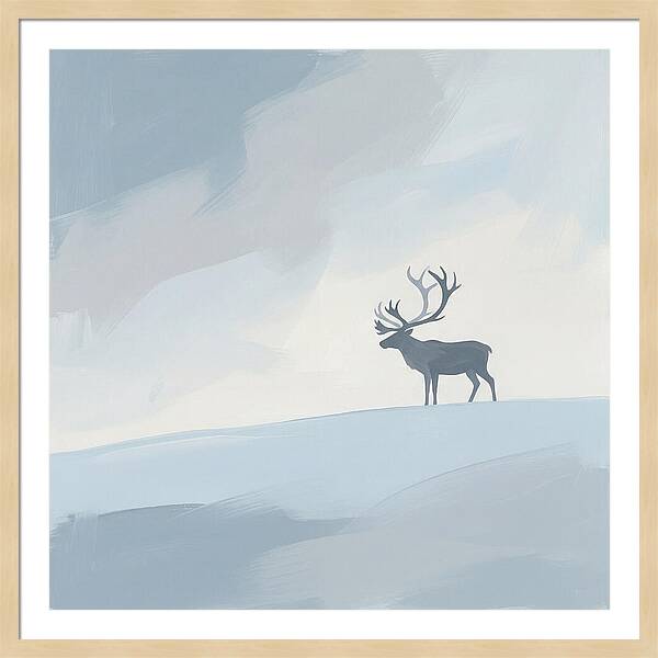 Reindeer Silhouette Against Soft Sky