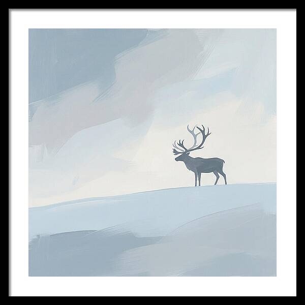 Reindeer Silhouette Against Soft Sky