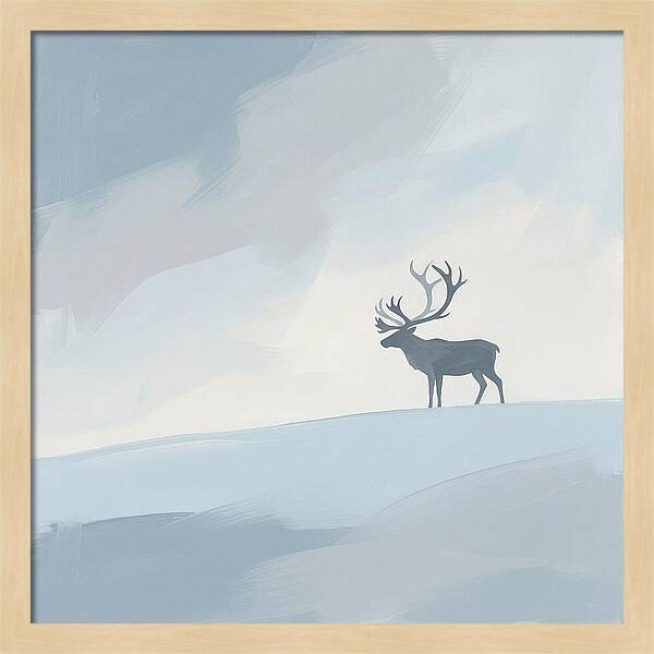 Reindeer Silhouette Against Soft Sky