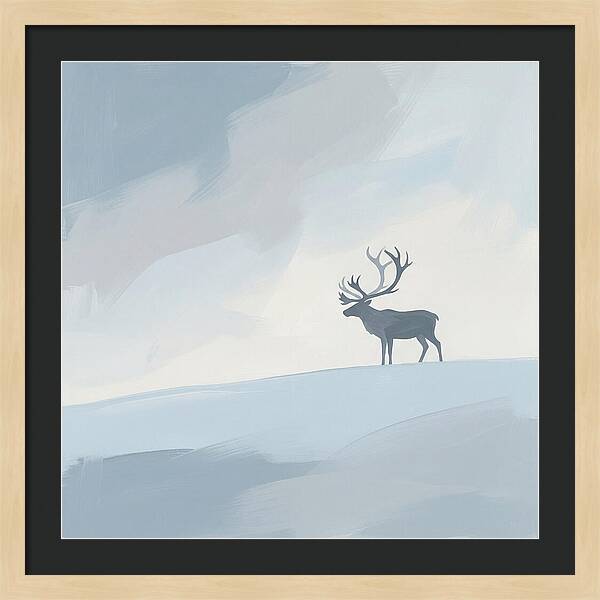 Reindeer Silhouette Against Soft Sky