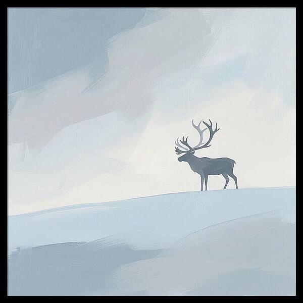 Reindeer Silhouette Against Soft Sky