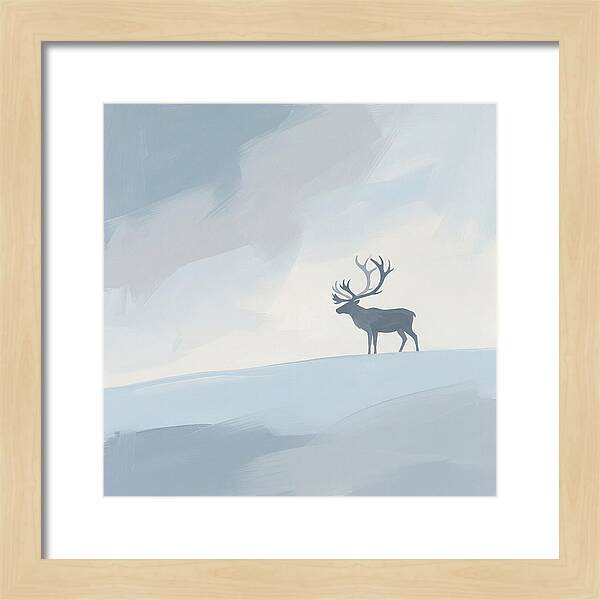 Reindeer Silhouette Against Soft Sky
