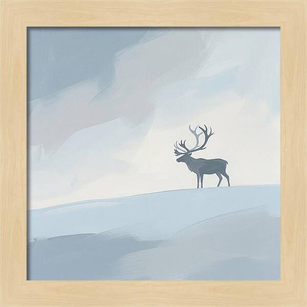 Reindeer Silhouette Against Soft Sky