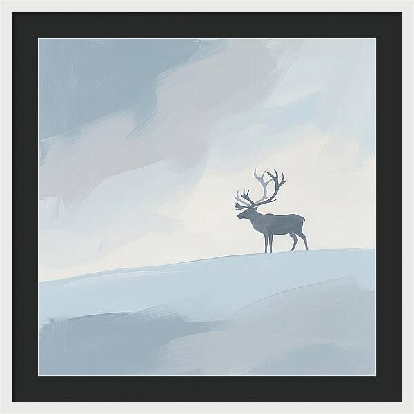 Reindeer Silhouette Against Soft Sky