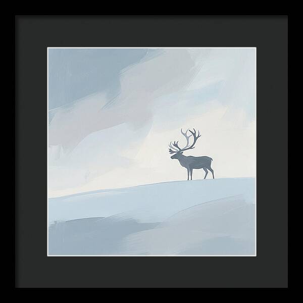 Reindeer Silhouette Against Soft Sky