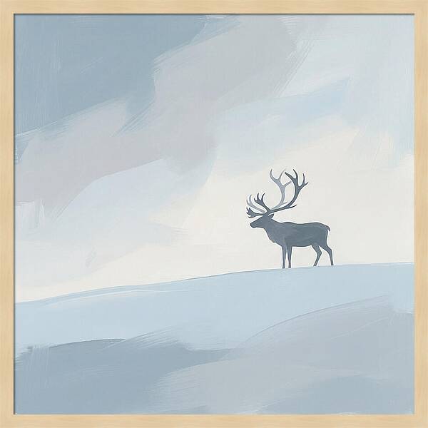 Reindeer Silhouette Against Soft Sky