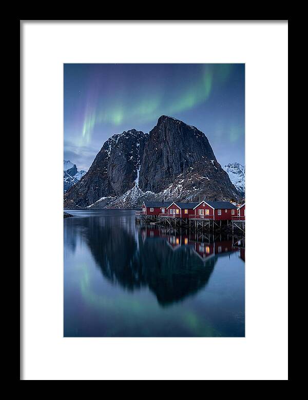 Reine Fishing Village Under Aurora