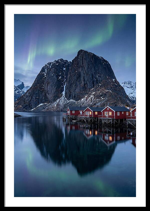 Reine Fishing Village Under Aurora