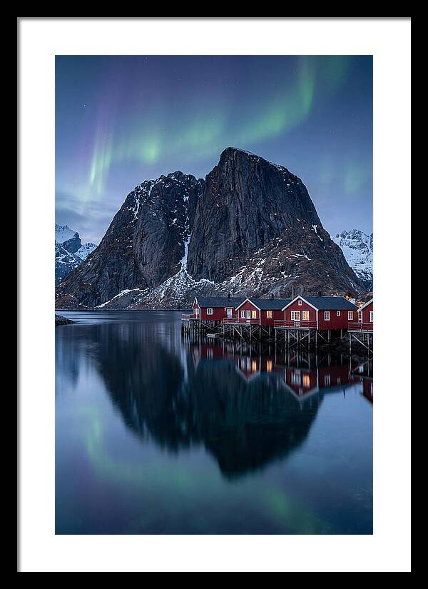 Reine Fishing Village Under Aurora