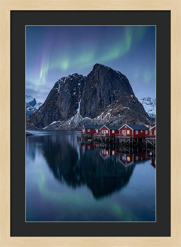 Reine Fishing Village Under Aurora