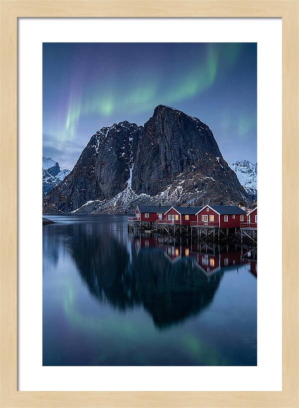 Reine Fishing Village Under Aurora