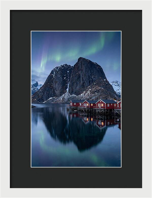 Reine Fishing Village Under Aurora