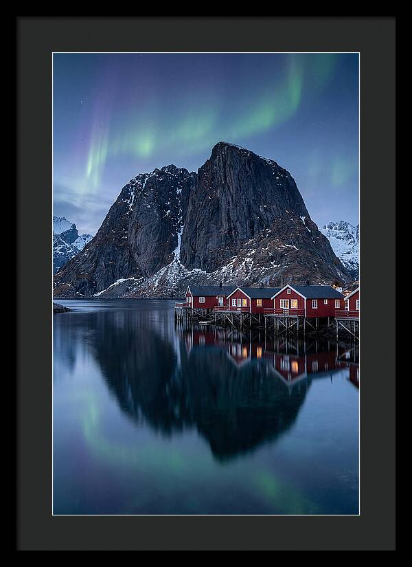 Reine Fishing Village Under Aurora