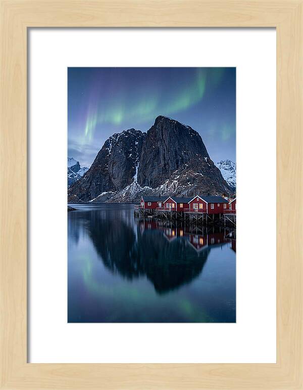 Reine Fishing Village Under Aurora
