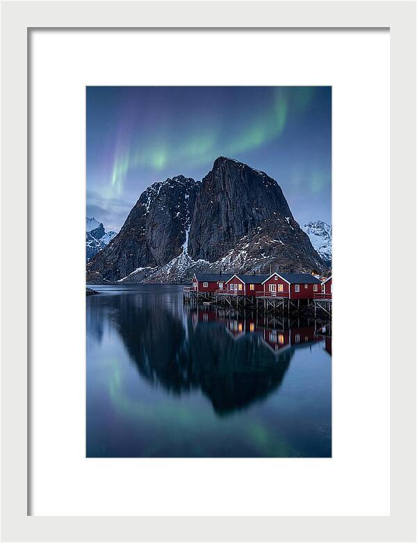Reine Fishing Village Under Aurora