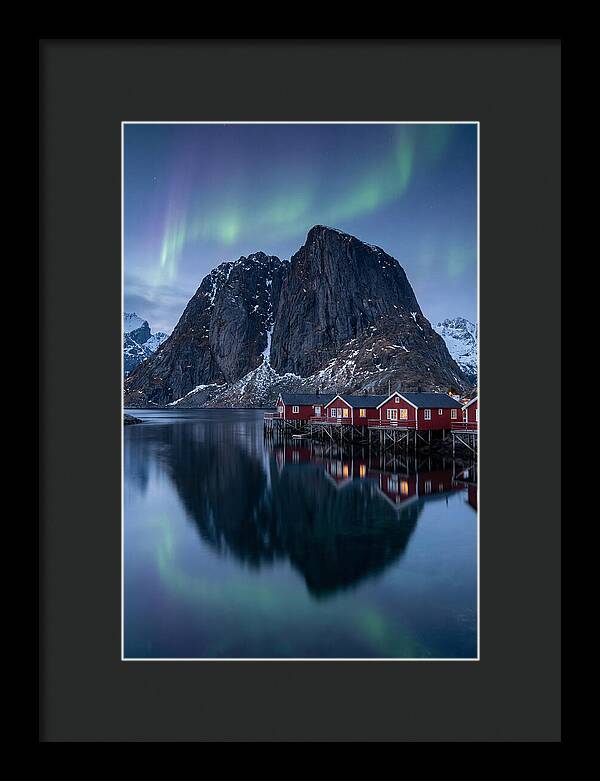 Reine Fishing Village Under Aurora