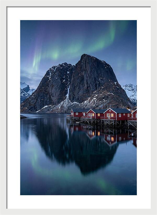 Reine Fishing Village Under Aurora
