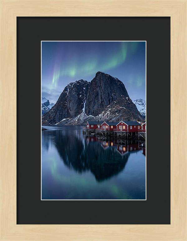 Reine Fishing Village Under Aurora