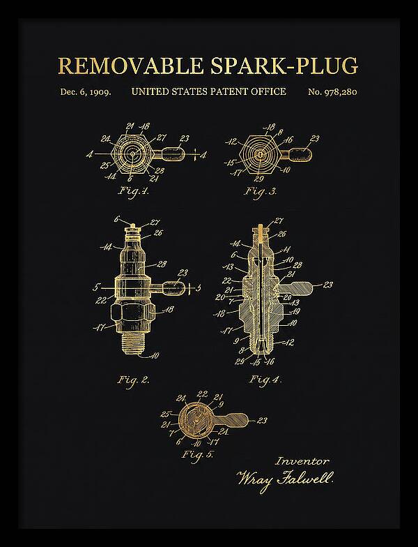 Removable Spark Plug Gold Patent Us978280a