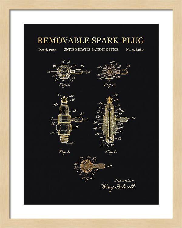 Removable Spark Plug Gold Patent Us978280a