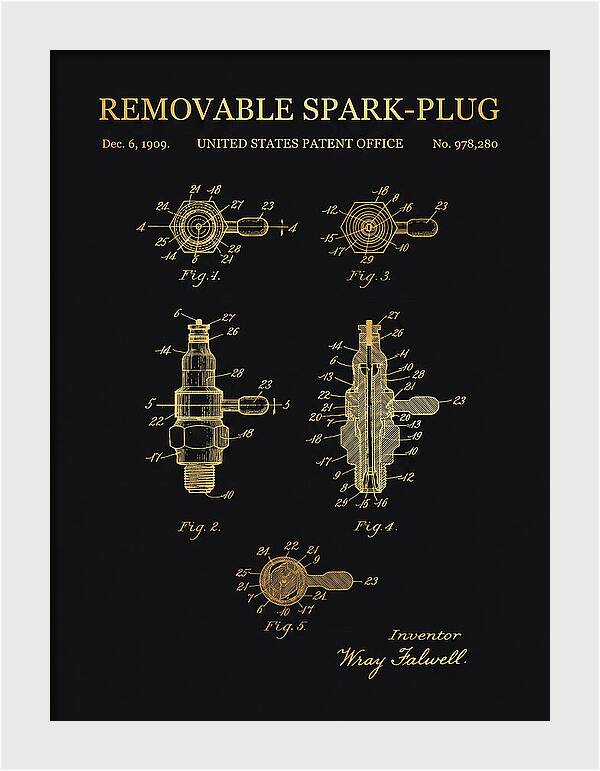 Removable Spark Plug Gold Patent Us978280a