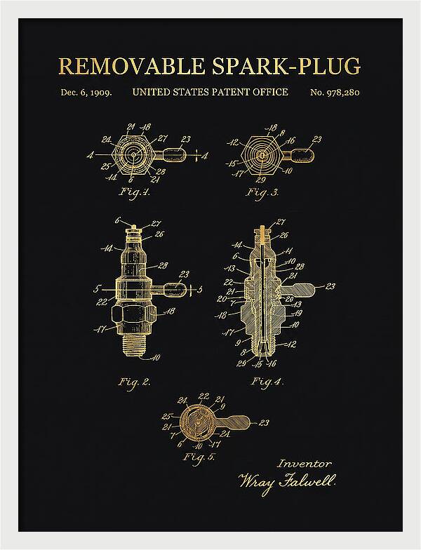 Removable Spark Plug Gold Patent Us978280a