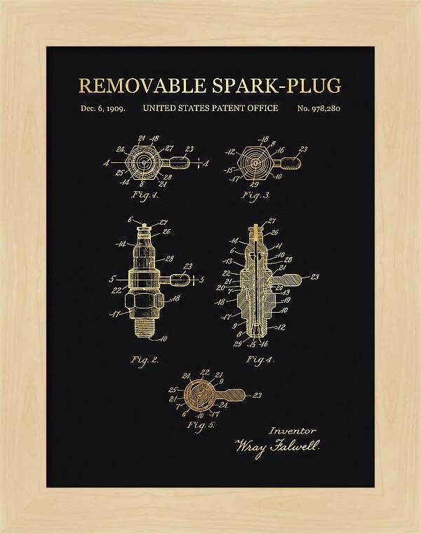 Removable Spark Plug Gold Patent Us978280a
