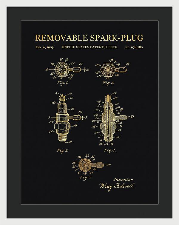 Removable Spark Plug Gold Patent Us978280a